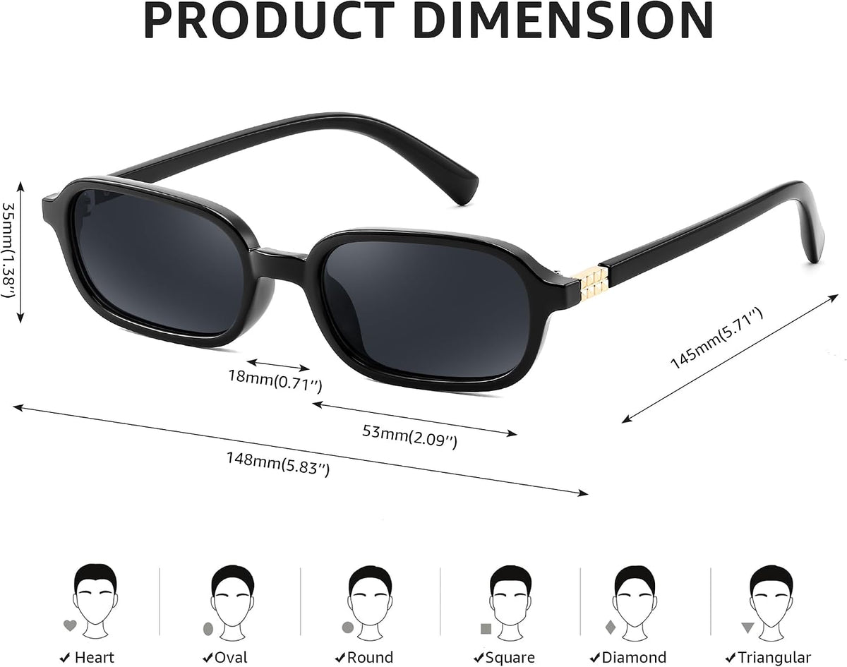 ÉÌƷͼƬ 15 | B0DX1678RX | FEISEDY Retro Rectangular Sunglasses for Women Men 90s Small Vintage Fashion Square Sunnies B0282
