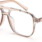 Transparent Tea Frame / 54 Millimeters | B09MRS4C3M | FEISEDY Blue Light Glasses for Women Men Oversized Pilot Lightweight B2866