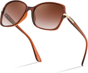 Brown Frame & Gradual Tea Lens / 56 Millimeters | B0FRRVP1SS | FEISEDY Womens Polarized Sunglasses UV400 Anti Glare Fashion Shades