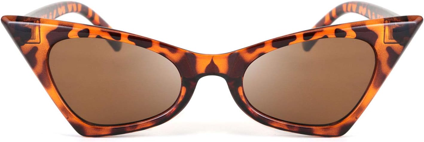 02 Leopard / 47 Millimeters | B08DFNGYWQ | FEISEDY Small Cat Eye Sunglasses Vintage Square Shade Women Eyewear B2291