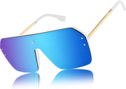 ÉÌƷͼƬ 38 | B0854JYPB2 | FEISEDY Classic Siamese One Piece Sunglasses Nice Rimless Stylish Retro Design for Women Men B2574