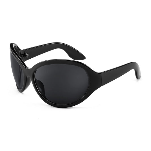 FEISEDY Bug Eye Y2K Oversized Sunglasses Women Men Oval Frame B2391 | 270° Wrap-around, UV400 protection, Universal fit, Mult