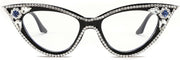 ÉÌƷͼƬ 2 | B0CQ55685Z | FEISEDY Diamond Blue Light Blocking Glasses Cat Eye Rhinestone Women Glasses Frame Anti Eyestrain Computer Eyewear B0070