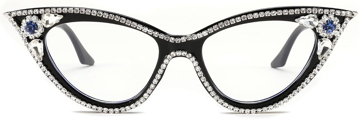 ÉÌƷͼƬ 2 | B0CQ55685Z | FEISEDY Diamond Blue Light Blocking Glasses Cat Eye Rhinestone Women Glasses Frame Anti Eyestrain Computer Eyewear B0070