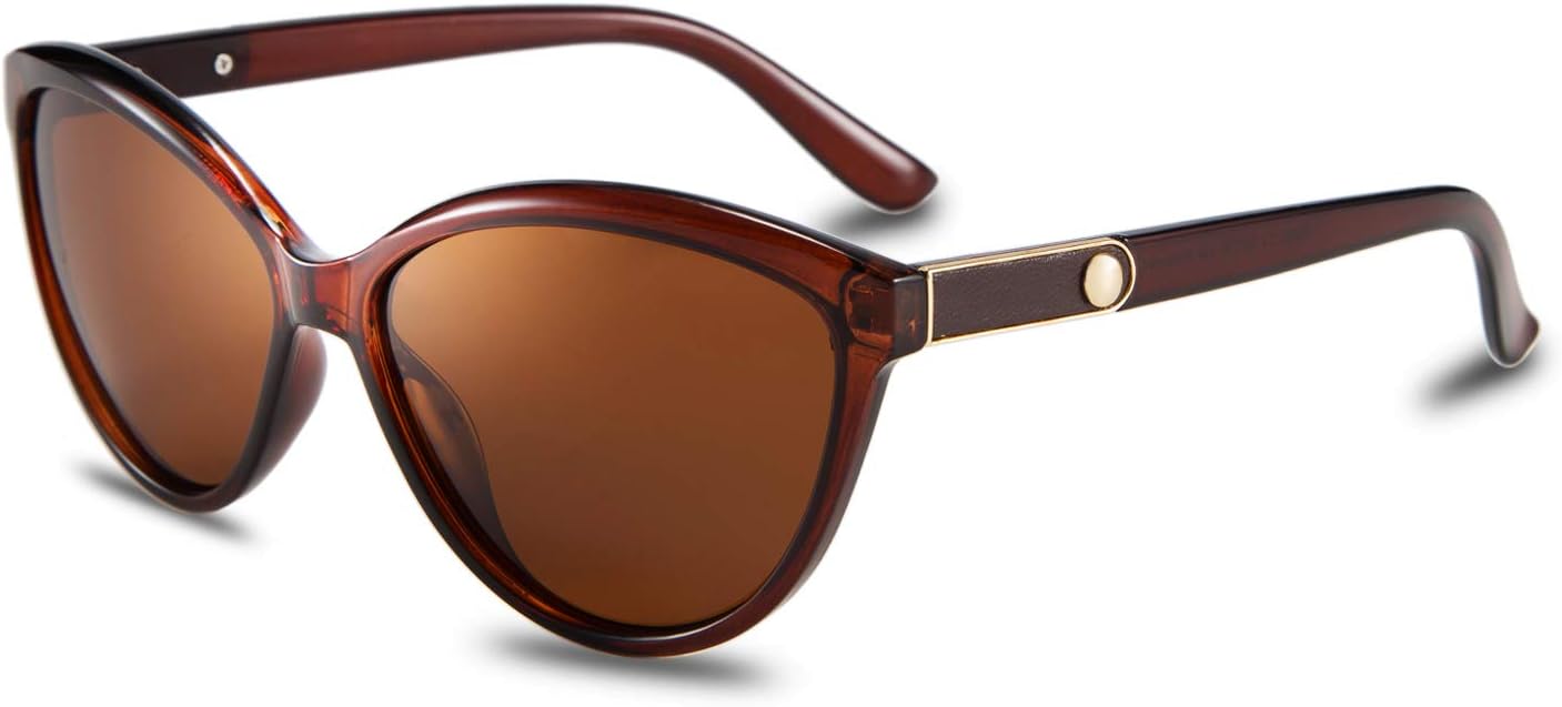 Brown / 58 Millimeters | B07V9KYJDK | FEISEDY Classic Cateye Polarized Sunglasses for Women 100% UV Protection B2512