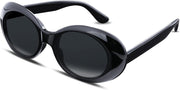 Black / 51 Millimeters | B074H7W955 | FEISEDY Sunglasses White Oval Clout Goggles for Women Men Retro Round Trendy Rimmed Clueless Costume Frame B2253