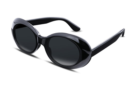 FEISEDY Sunglasses White Oval Clout Goggles for Women Men Retro Round Trendy Rimmed Clueless Costume Frame B2253