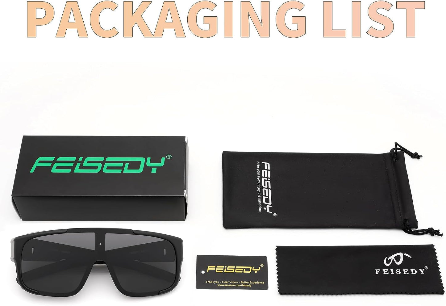 商品图片 7 | B0FY37CX2V | FEISEDY Polarized Fit Over Glasses Sunglasses for Men Women, Sports Wrap Around for Driving Cycling Fishing B0315