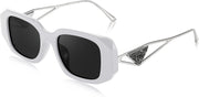 002 White Frame/Gray Lens / 51 Millimeters | B0BV5T2NJP | FEISEDY Retro Rectangle Sunglasses for Women Trendy Small Square Sunglasses 90s Vintage Shades B2968