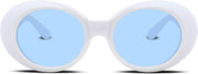 ÉÌƷͼƬ 84 | B074H8KFSZ | FEISEDY Sunglasses White Oval Clout Goggles for Women Men Retro Round Trendy Rimmed Clueless Costume Frame B2253