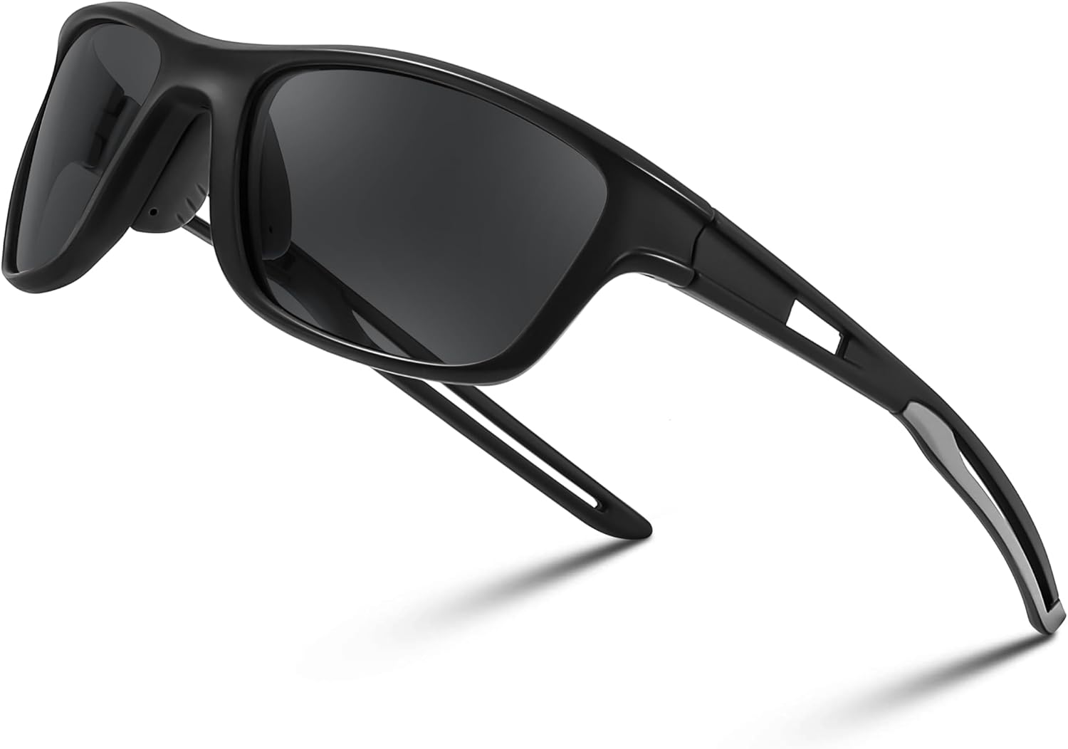 Black Frame & Grey Lens / 55 Millimeters | B0CTXXLHWD | FEISEDY Sports Polarized Sunglasses For Men Women Cycling Driving Fishing Running UV400 Protection B0125