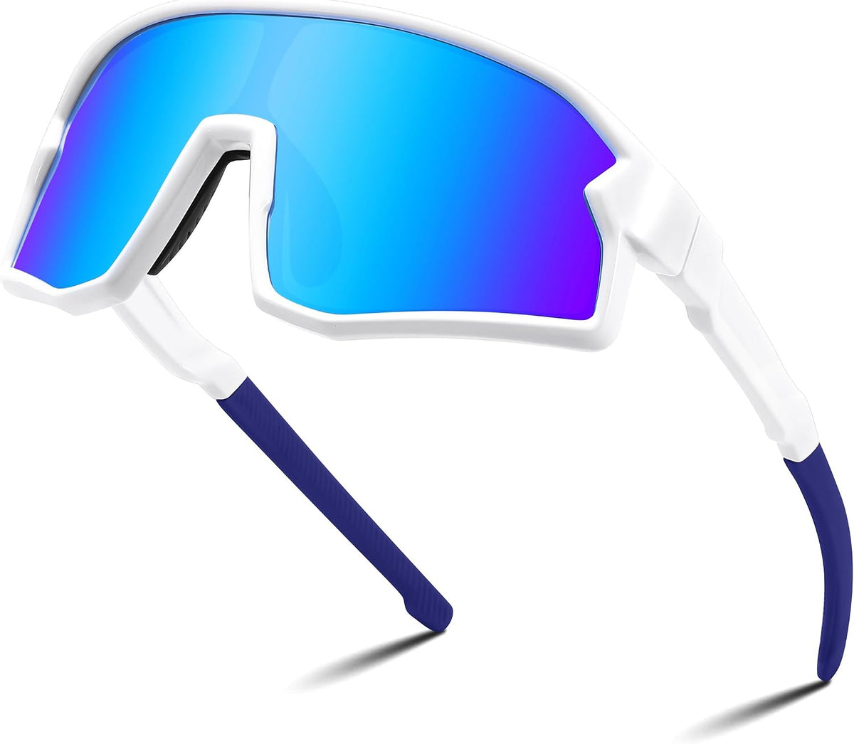White Frame Blue Mirrored Lens / Small | B0D73H2VHT | FEISEDY Kids Sunglasses Polarized Youth Baseball Sunglasses Sports Cycling Glasses for Boys Girls Age 4-8 B0183
