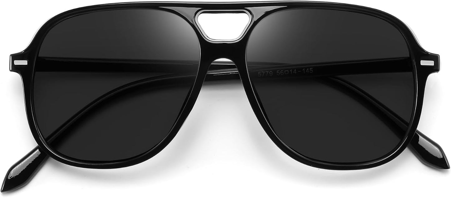 商品图片 3 | B0H1WCGC42 | FEISEDY Retro Square Aviator Sunglasses Women Men Double Bridge B0443