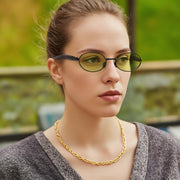 ÉÌƷͼƬ 46 | B0FH4FH8VH | FEISEDY Retro Oval Sunglasses Women Men - Gold Metal Chunky Frame, UV400 for Driving & Daily Wear B0312