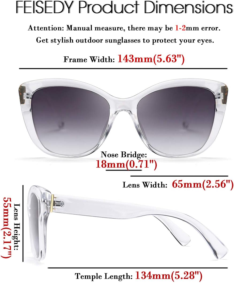 ÉÌƷͼƬ 103 | B07M9V125F | FEISEDY Polarized Vintage Sunglasses American Womens Square Jackie O Cat Eye Sunglasses B2451