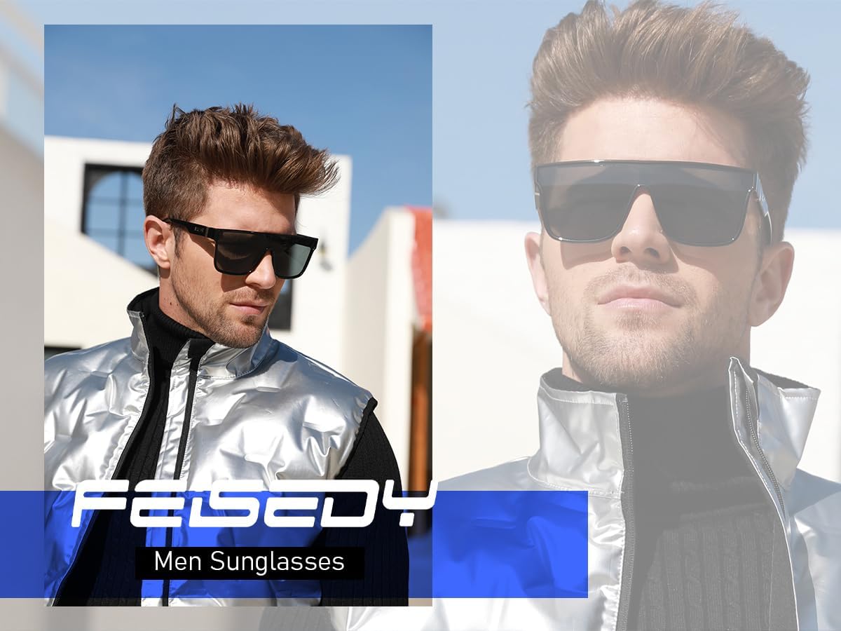 ÉÌƷͼƬ 50 | B0B2836HD6 | FEISEDY Sunglasses for Women Men, Fashion Mirrored Single Lens Shades