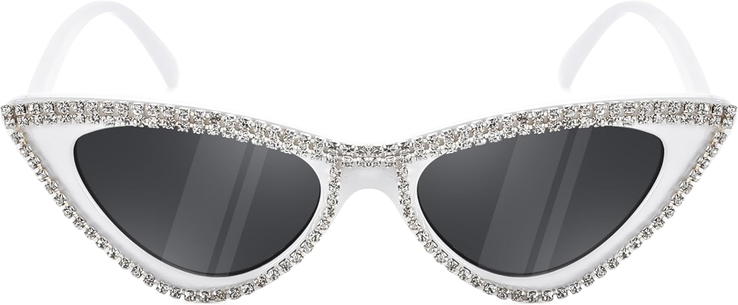 商品图片 11 | B0BZ7YMM4F | FEISEDY Oversized Women Cat Eye Rhinestone Sunglasses Costume Party B2360