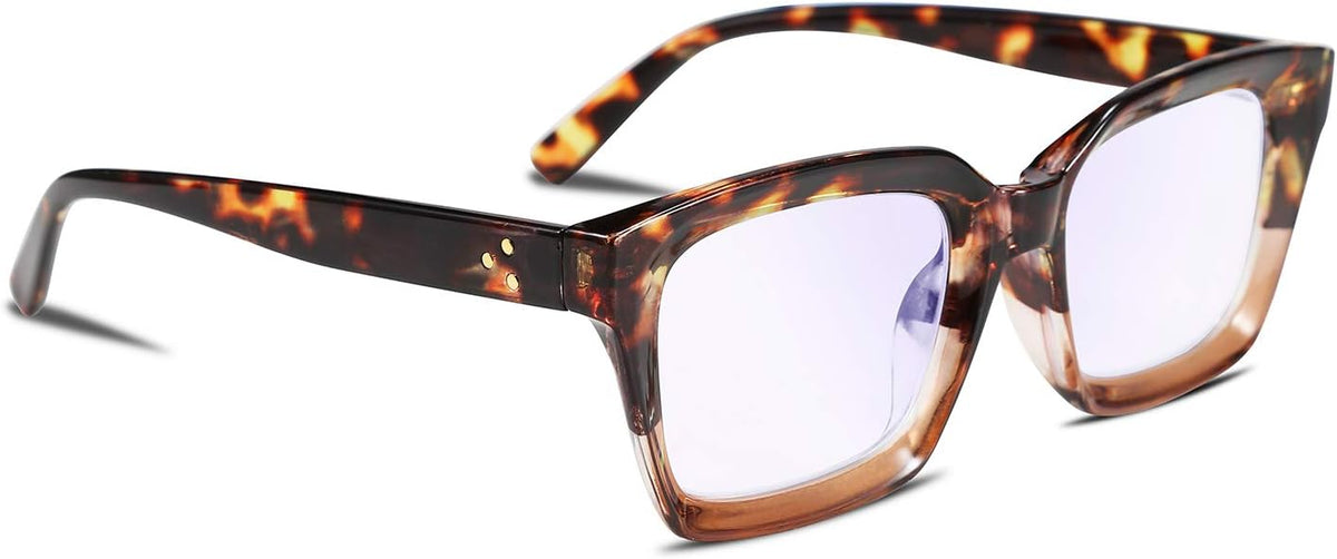 Leopard / 1.25 x | B07TBNCCTX | FEISEDY Retro Square Blue Light Blocking Reading Glasses B2479