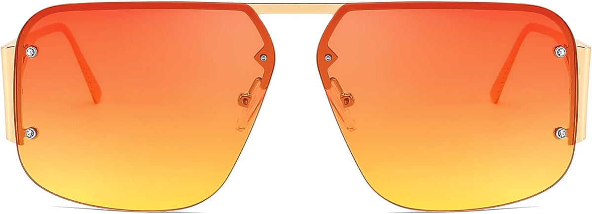 ÉÌƷͼƬ 9 | B0CP2666ZB | FEISEDY Trendy Aviator Sunglasses for Women Men Retro Metal Rimless Frame Square Shades B2985