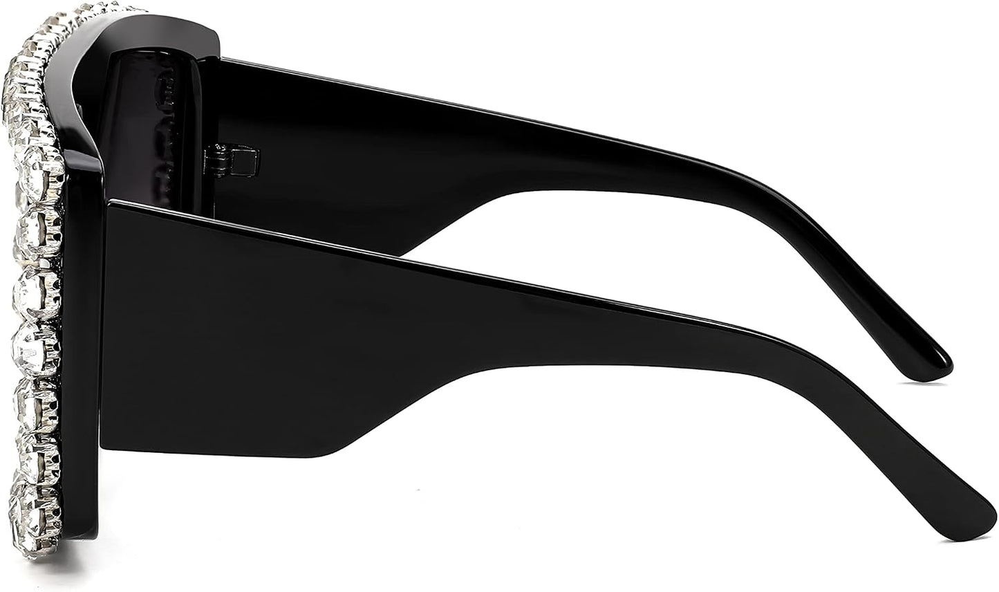 商品图片 17 | B09YHJ846J | FEISEDY Square Diamond Sunglasses for Women Retro Fashion Shiny Rhinestone Sun Glasses B2916