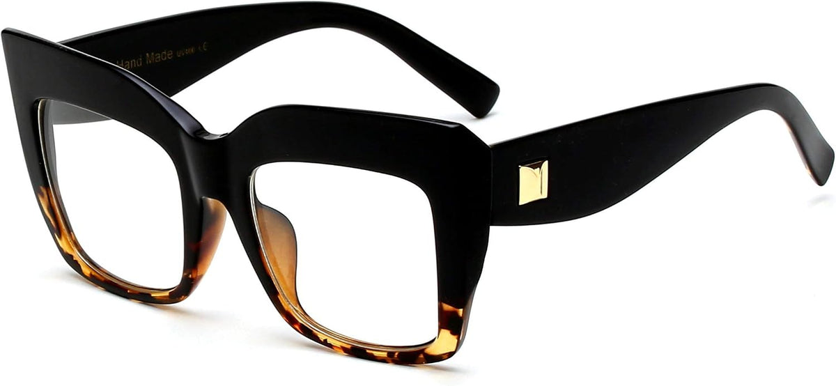 Black-leopard / 51 Millimeters | B07N5HZJ5Y | FEISEDY Square Oversized Glasses Frame Eyewear Women B2475