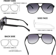 ÉÌƷͼƬ 4 | B0CB543WBD | FEISEDY Vintage Retro 70s Plastic Aviator Sunglasses Women Men Classic Large Squared Frame B2751