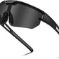 Black Frame Grey Lens / Large | B0DBVN128F | FEISEDY Kids Sunglasses Youth Baseball Sun Glasses, UV400 Sports Cycling Softball Sunglasses for Adult Boys Girls B0227