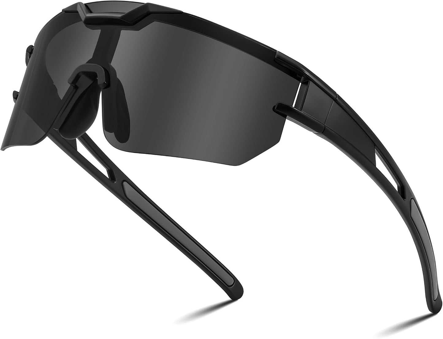 Black Frame Grey Lens / Large | B0DBVN128F | FEISEDY Kids Sunglasses Youth Baseball Sun Glasses, UV400 Sports Cycling Softball Sunglasses for Adult Boys Girls B0227