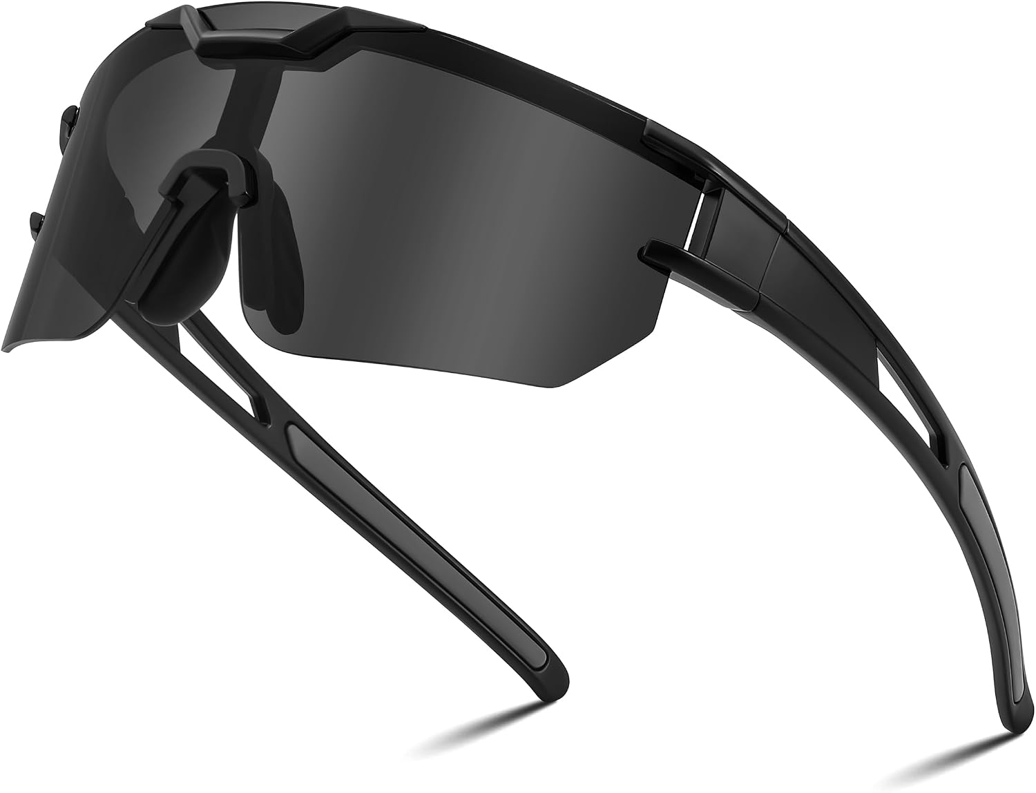 Black Frame Grey Lens / Large | B0DBVN128F | FEISEDY Kids Sunglasses Youth Baseball Sun Glasses, UV400 Sports Cycling Softball Sunglasses for Adult Boys Girls B0227