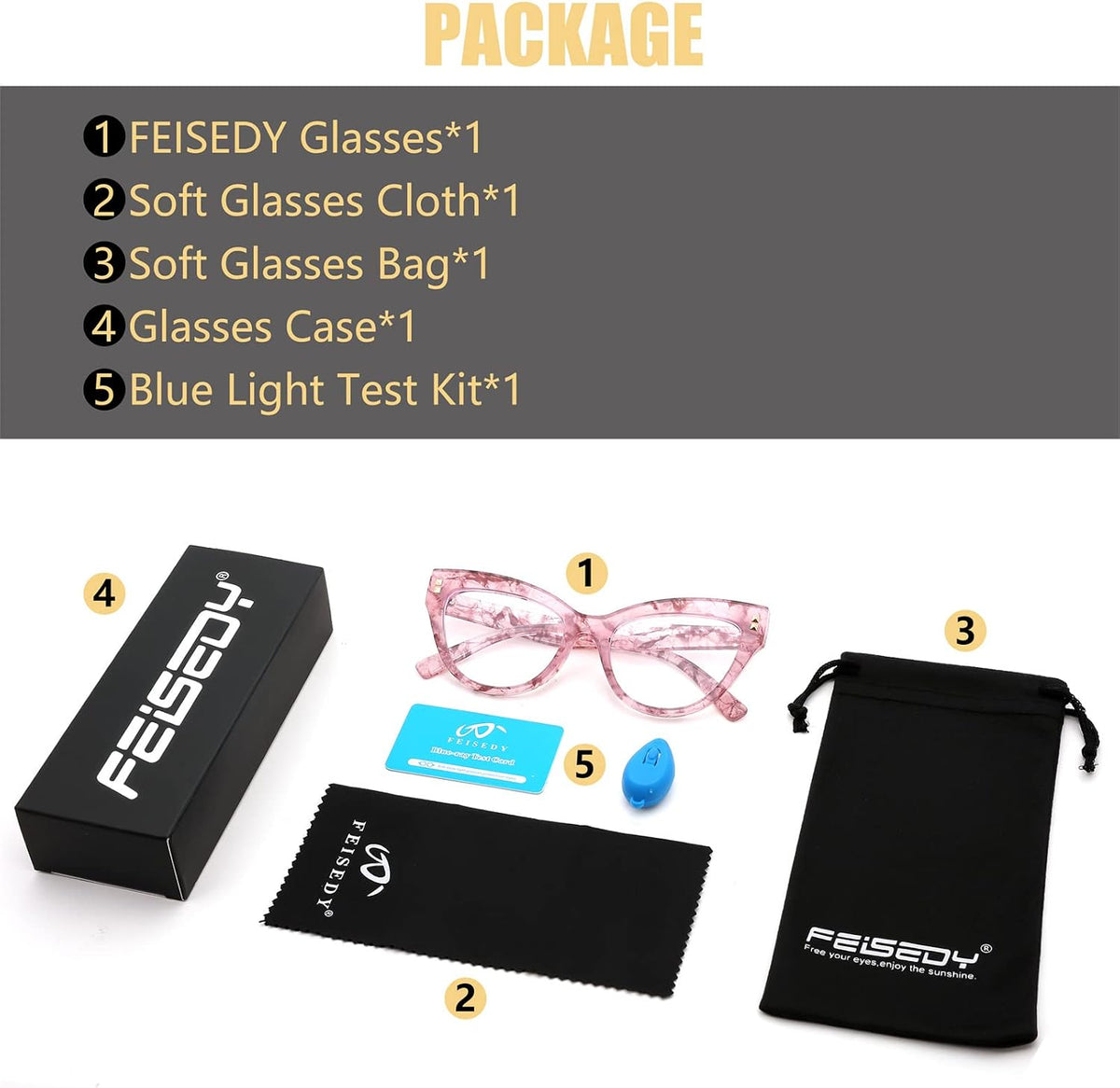ÉÌƷͼƬ 19 | B0BB2D64DV | FEISEDY Women Oversized Blue Light Blocking Computer Glasses Fake Nerd Cat Eye Glasses Frame Anti Eyestrain B2323