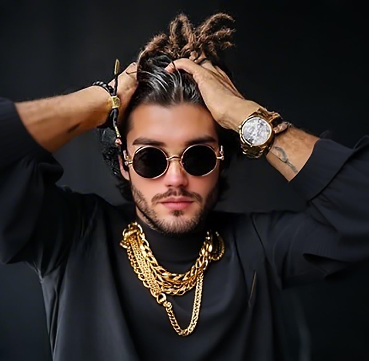 商品图片 3 | B06XY36GDW | FEISEDY Retro Gothic Steampunk Sunglasses For Men Women
