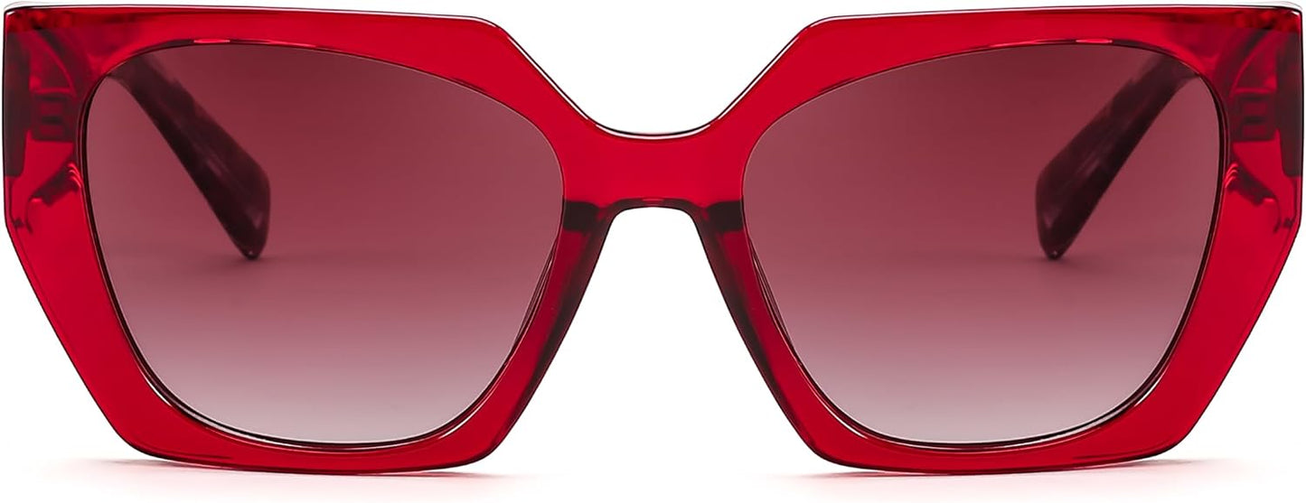 商品图片 28 | B0CNCTSQ2Z | FEISEDY Trendy Polarized Sunglasses, Oversized Irregular TR Frame for Women Men, Retro Shades UV400 B0016