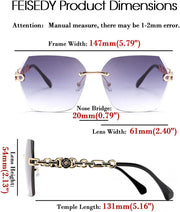ÉÌƷͼƬ 14 | B083VRLS2Q | FEISEDY Classic Rimless Sunglasses Women Metal Frame Diamond Cutting Lens Sun Glasses B2567