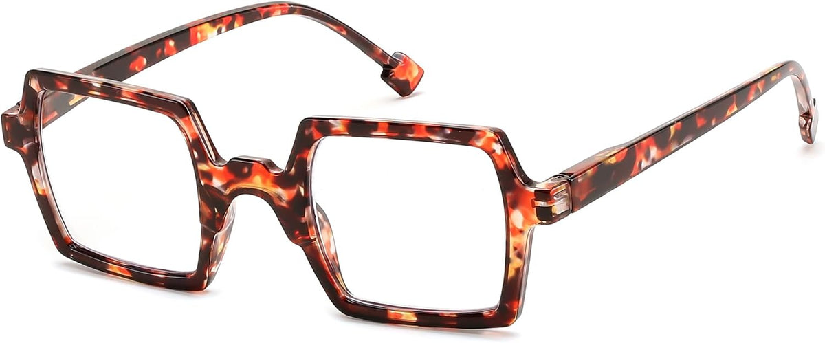 Tortoise / 3.0 x | B0DNFMCPLY | FEISEDY Fashion Blue Light Reading Glasses for Women Square Retro Anti- Glare Digital Eyestrain Readers B0261