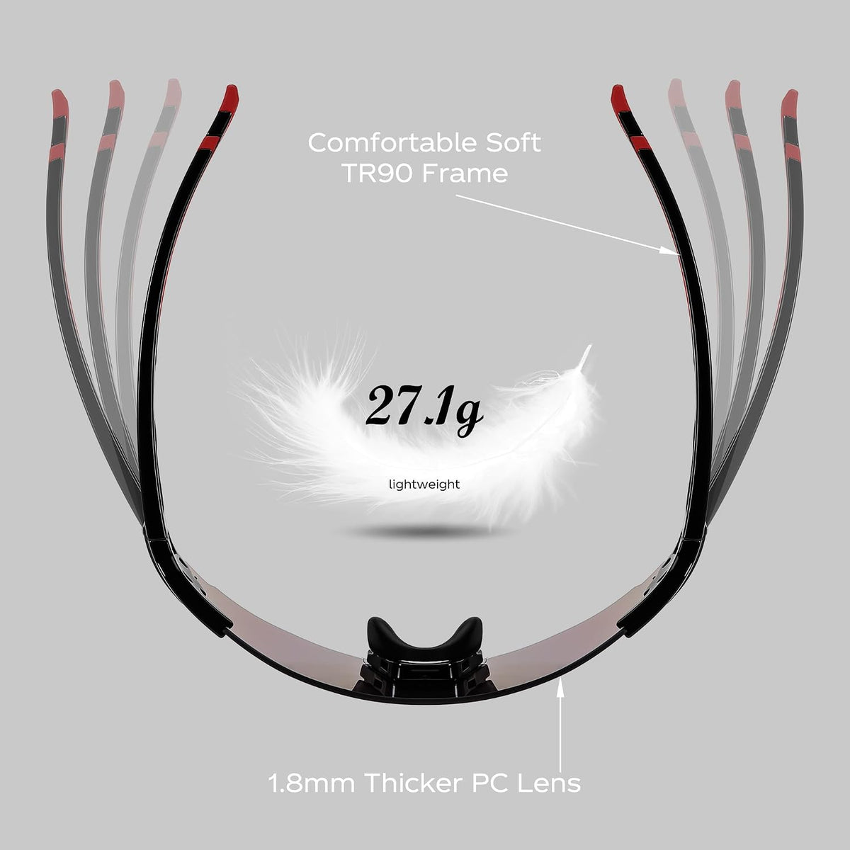 ÉÌƷͼƬ 20 | B0CYZM95KC | FEISEDY Rimless Sports Sunglasses for Men Women Tr90 Frame for Cycling Fishing Running B0116