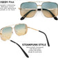 商品图片 47 | B09SDC5BD5 | FEISEDY Sunglasses Mens Women Vintage Pilot Square Trendy Metal Steampunk Fishing Driving Sun Glasses B2894