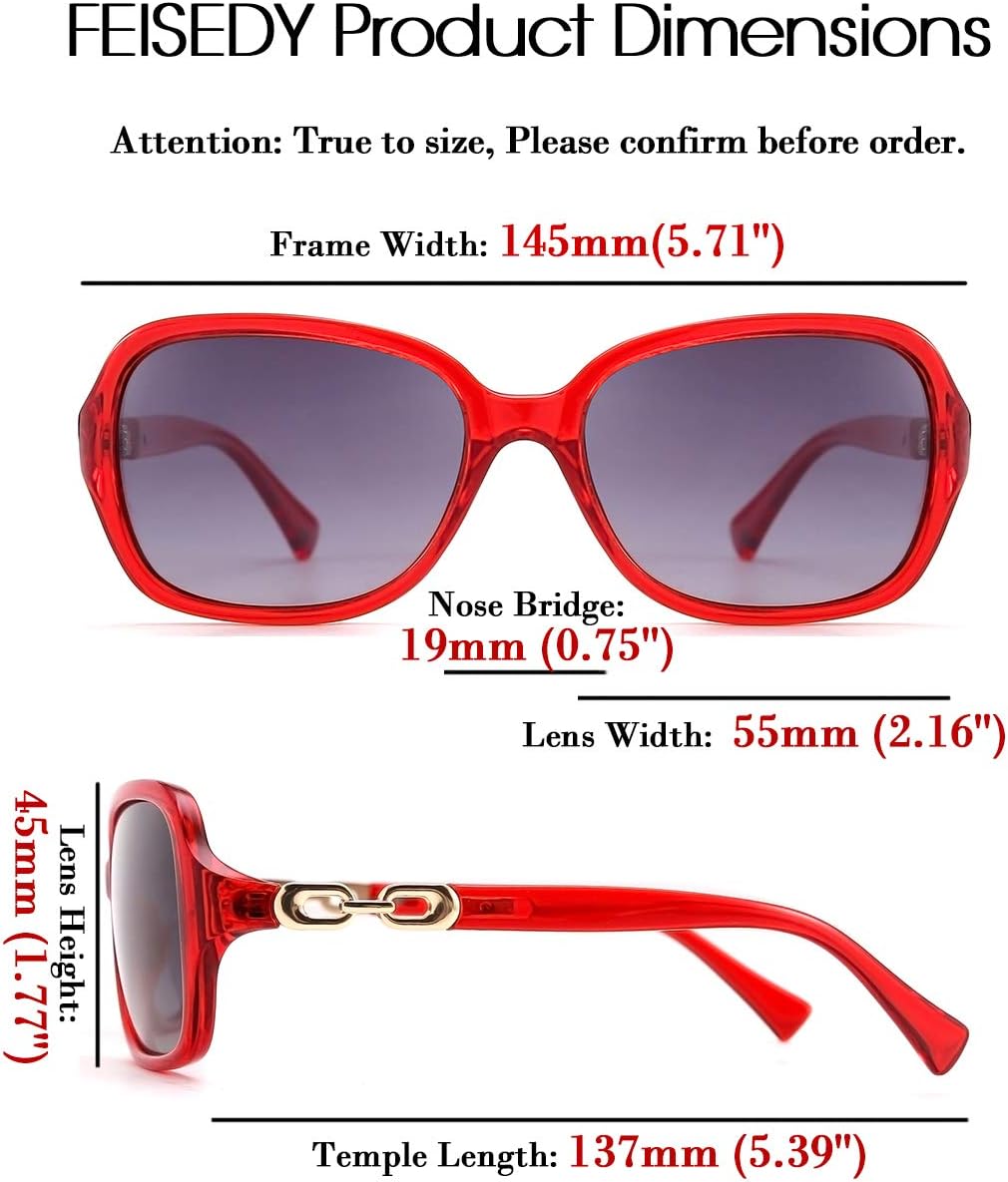 商品图片 50 | B08LPZDDKZ | FEISEDY Womens Polarized Sunglasses Square Wraparound Shades UV400 Mirrored Trendy Sun Glasses for Women B2526