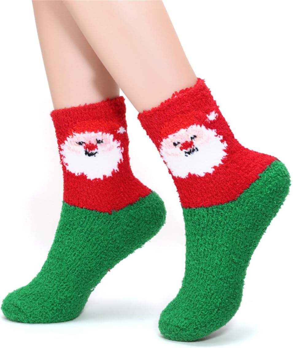 Default Title | B0FQJH8VZV | Christmas Socks for Women - Holiday Socks Cozy Fleece Winter Socks Super Thick Warm Mid-Crew (Size 5.5-10) Fun Festive Style
