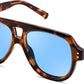 Black Frame & Blue Lens / 55 Millimeters | B0H1WJJMCH | FEISEDY Retro Aviator Polarized Sunglasses Men Women Trendy Square B0433