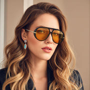 ÉÌƷͼƬ 15 | B0F8N8W8JM | FEISEDY Oversized Aviator Sunglasses With Earring Design for Women Large Big Frame Luxury Designer Shades for Ladies B0296