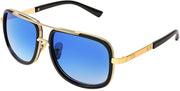 005 Gold Frame/Gradient Blue Lens / 57 Millimeters | B0B67ZZ3T1 | FEISEDY Retro Trendy Aviator Sunglasses Women Men Classic Vintage Square Sunglasses 70s Large Metal Shades B2321