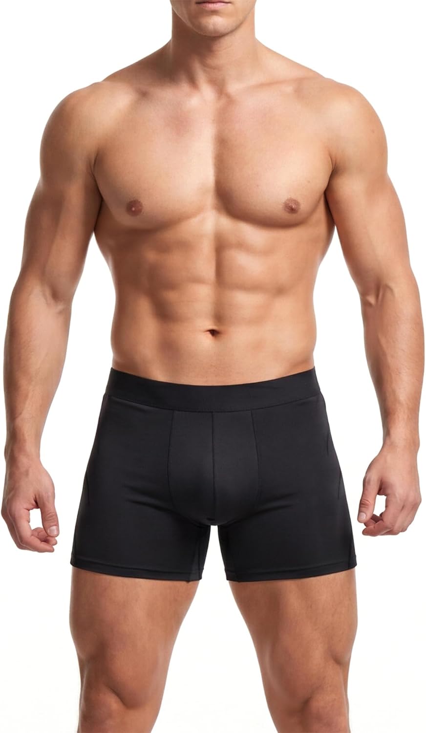 商品图片 2 | B0GVDJM12W | Men's Underwear Boxers, Anti-Chafing Long Leg Boxer Briefs, Ice Silk Breathable Stretch Fabric Underpants for Men 6-Pack
