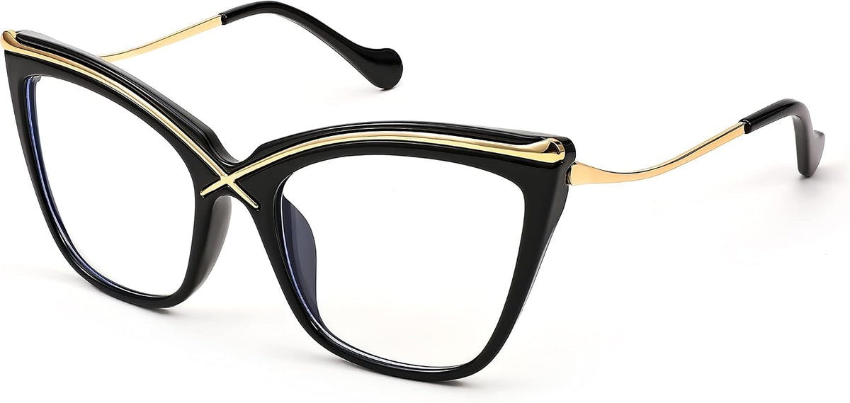 Black / 55 Millimeters | B0B63HDH3Z | FEISEDY Women Oversized Square Blue Light Blocking Glasses Anti Eyestrain Cat Eye Fashion Eyewear B2956