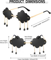 ÉÌƷͼƬ 53 | B09K7C4FB7 | FEISEDY Retro Dripping Cloud Shaped Tassel Sunglasses Rimless Women Funny Party Disco Eyewear B2834