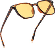 Tortoise/Orange / 52 Millimeters | B0F58Z73D9 | FEISEDY Retro Square Sunglasses Women Men Trendy Rectangle Shades Vintage Sun Glasses B0274
