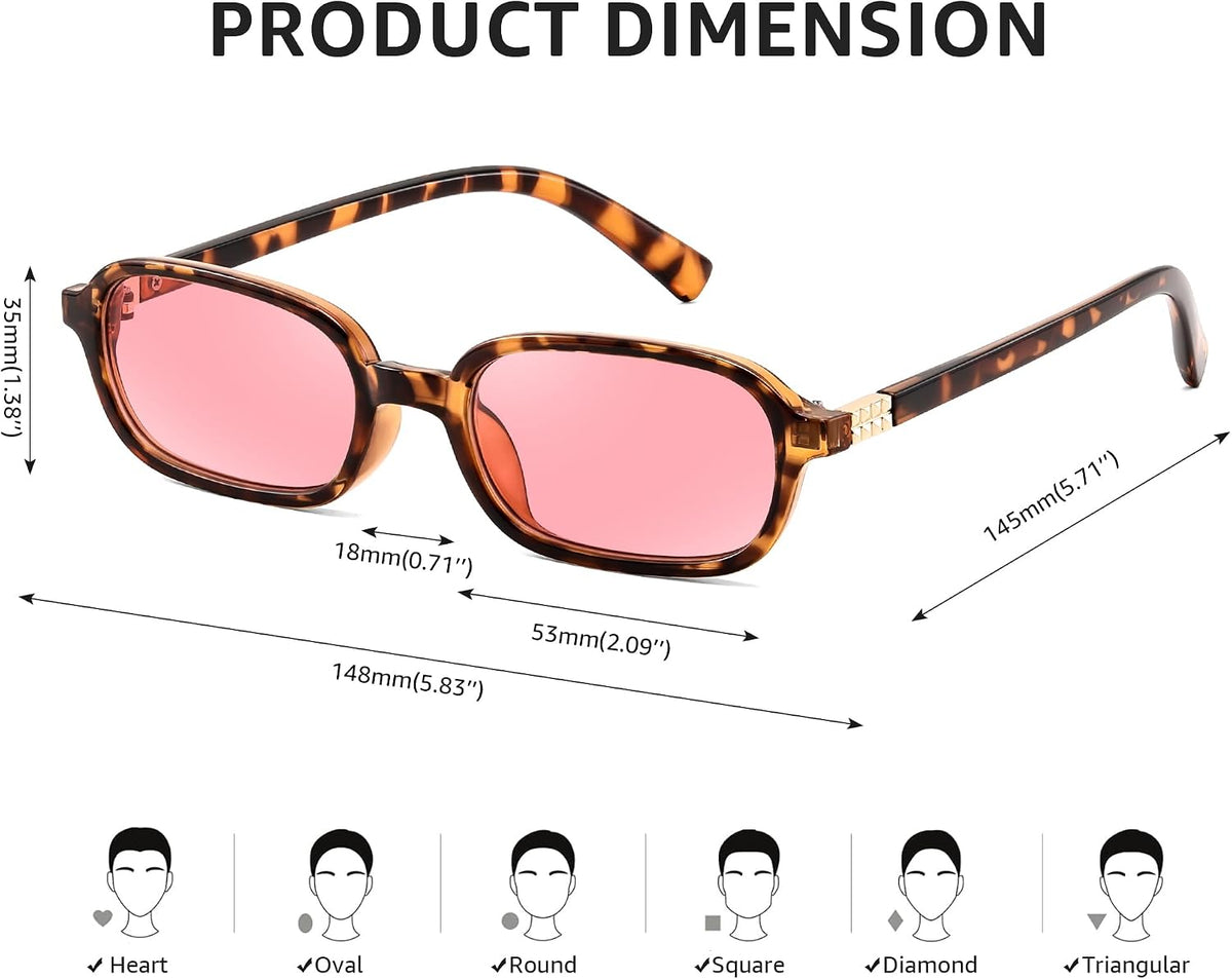 ÉÌƷͼƬ 30 | B0DX1678RX | FEISEDY Retro Rectangular Sunglasses for Women Men 90s Small Vintage Fashion Square Sunnies B0282