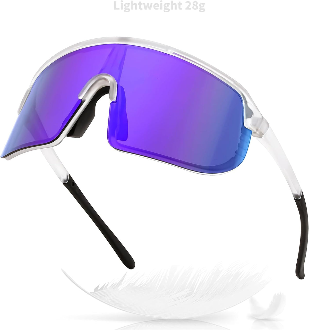 ÉÌƷͼƬ 16 | B0DGTRTMPX | FEISEDY Sports Sunglasses for Men and Women, Large Rectangular Lens, Baseball Cycling Running Sunglasses B0243