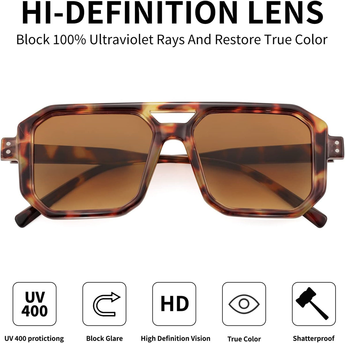 ÉÌƷͼƬ 27 | B0B9BNZRMZ | FEISEDY Retro Aviator Square Sunglasses for Women Men UV400 B2939