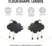 ÉÌƷͼƬ 54 | B09K7C4FB7 | FEISEDY Retro Dripping Cloud Shaped Tassel Sunglasses Rimless Women Funny Party Disco Eyewear B2834