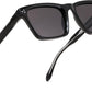 Black/Grey / 52 Millimeters | B0FHCH6ZW2 | FEISEDY Trendy Square Polarized Sunglasses For Men Women Thick Frame B0294